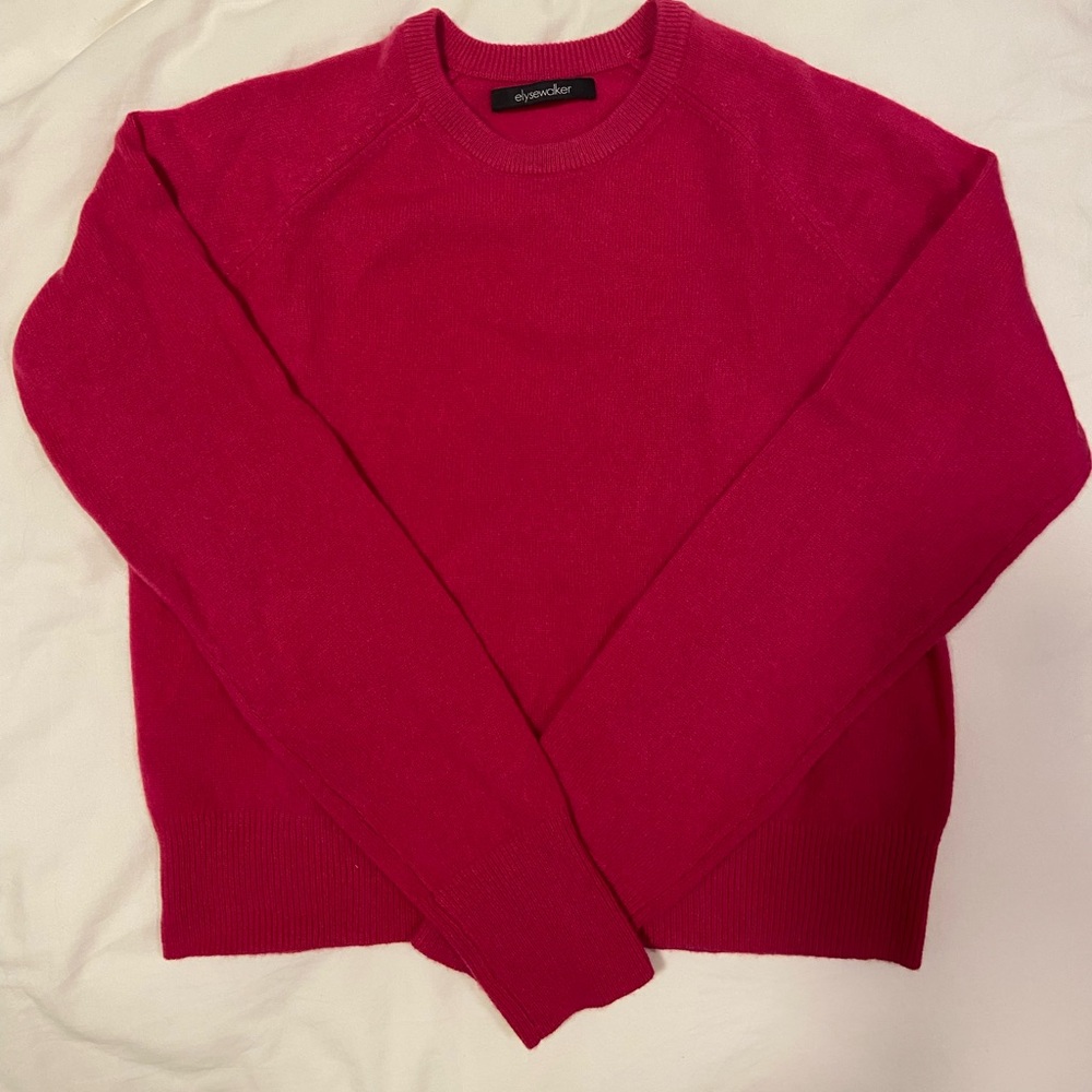Cashmere Fuchsia Crew Neck Sweater